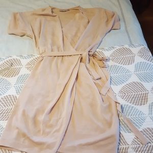 Heed pink champagne faux wrap dress